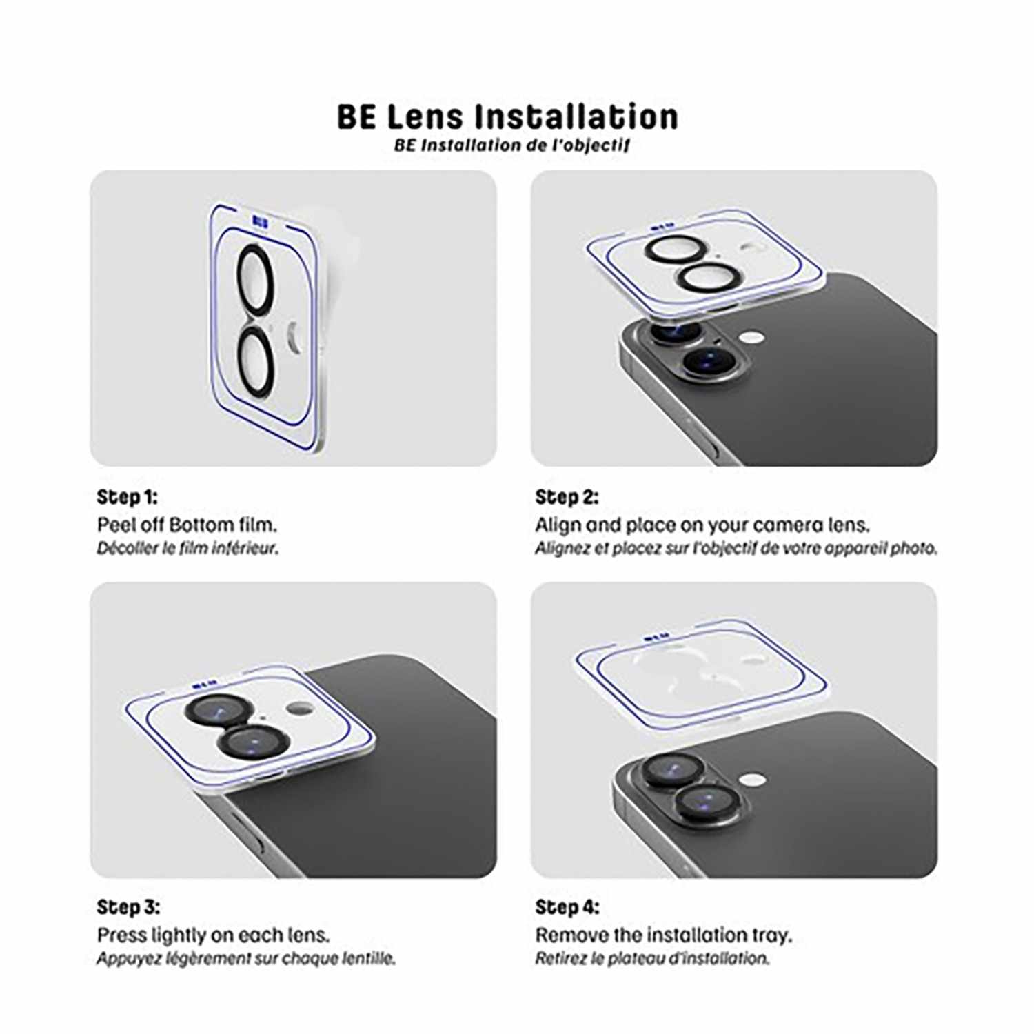 Blu Element Diamond 1 by 1 Lens Protector Black for iPhone Air