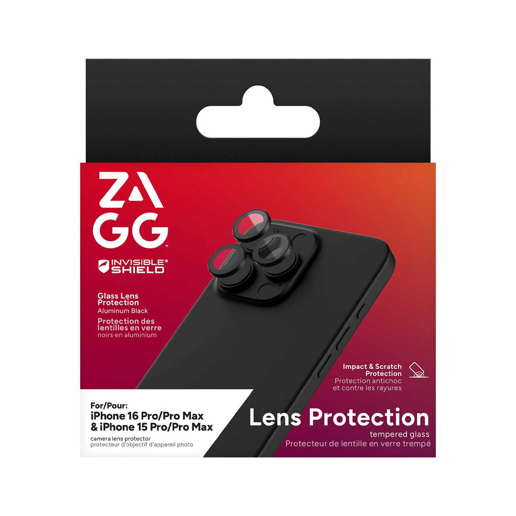 ZAGG InvisibleShield Glass Elite Anti-Reflective Lens Protector Black for iPhone 16 Pro/16 Pro Max/15 Pro/15 Pro Max