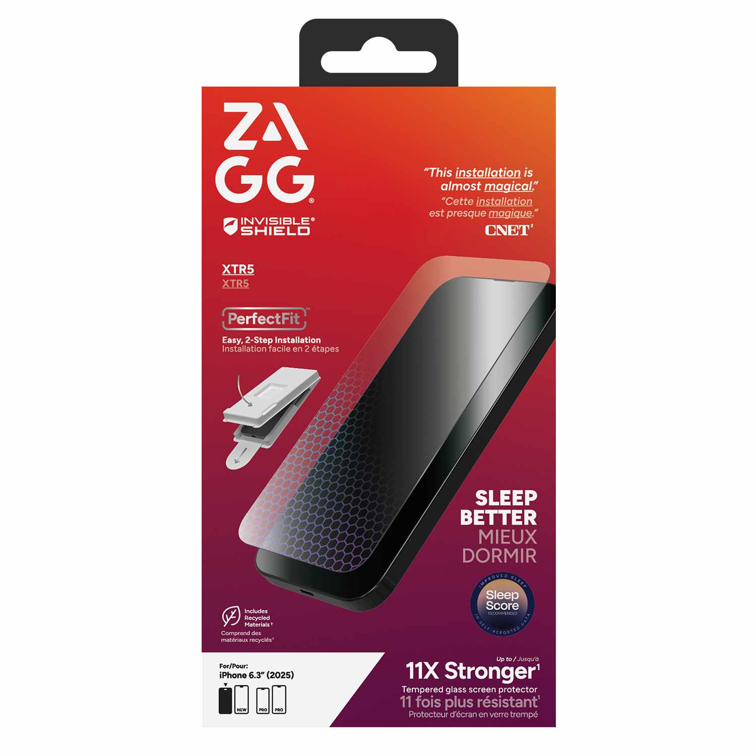 ZAGG InvisibleShield Glass XTR5 Screen Protector for iPhone 17