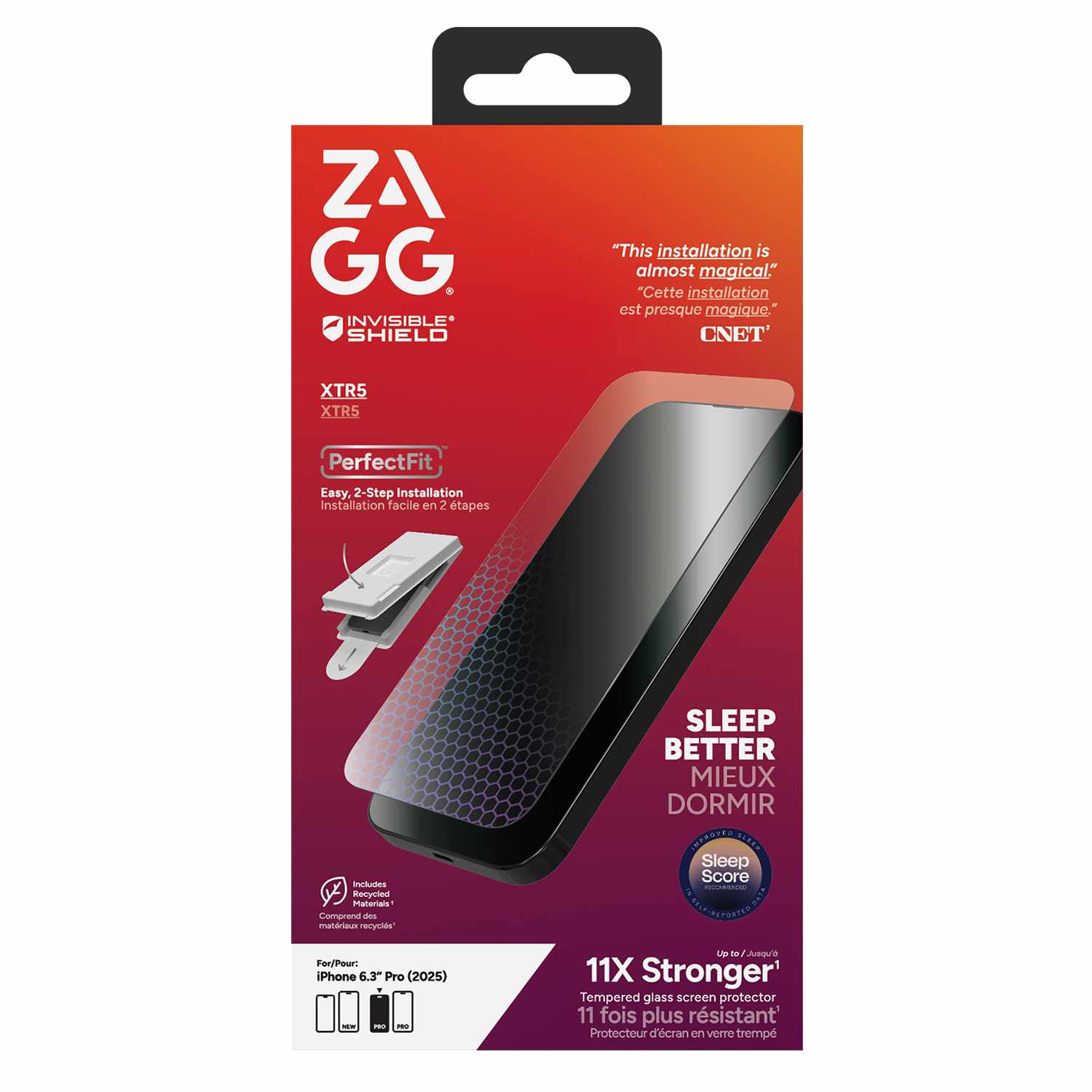 ZAGG InvisibleShield Glass XTR5 Screen Protector for iPhone 17 Pro