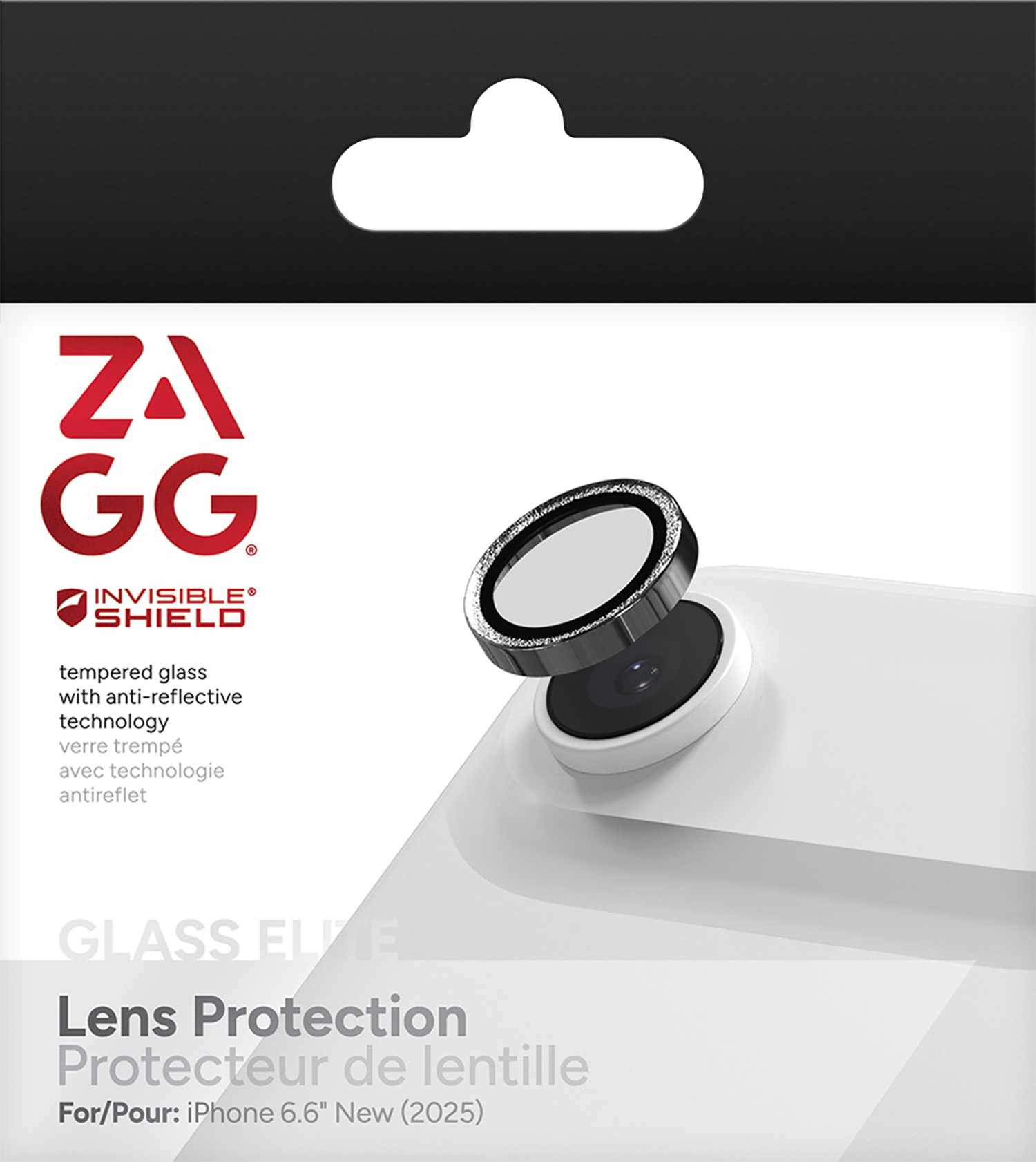 ZAGG InvisibleShield Glass Elite Anti-Reflective Lens Protector Silver Glitter for iPhone Air