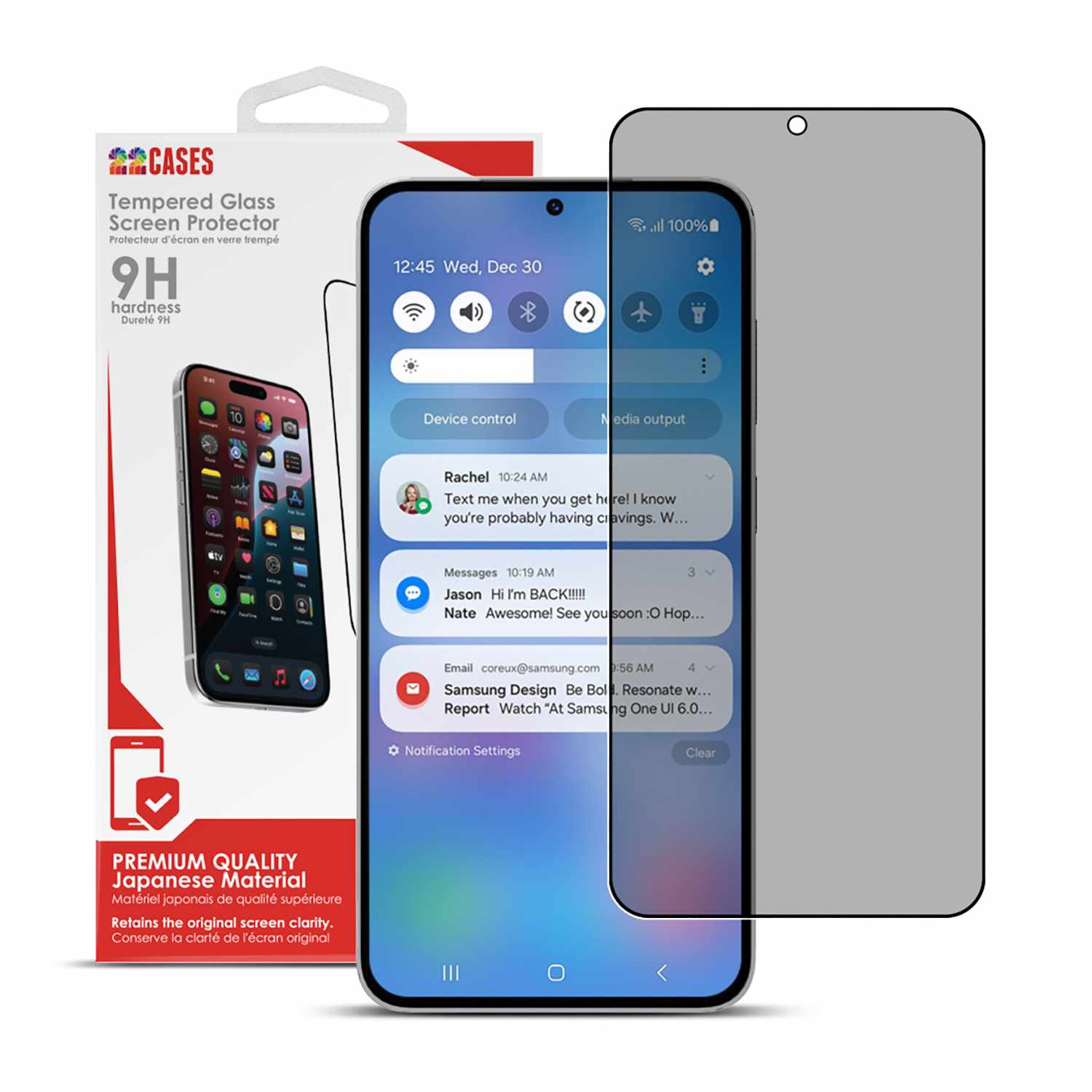 22 Cases Privacy Tempered Glass Screen Protector for Samsung Galaxy S26