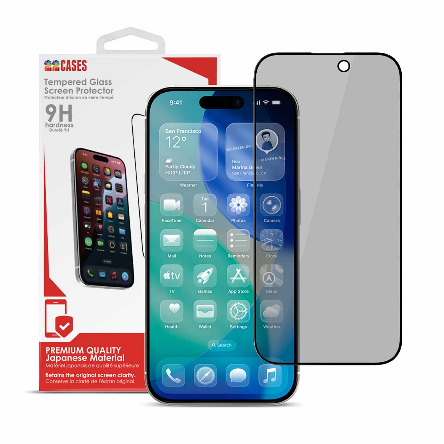 22 Cases Privacy Tempered Glass Screen Protector for iPhone 17e/iPhone 16e