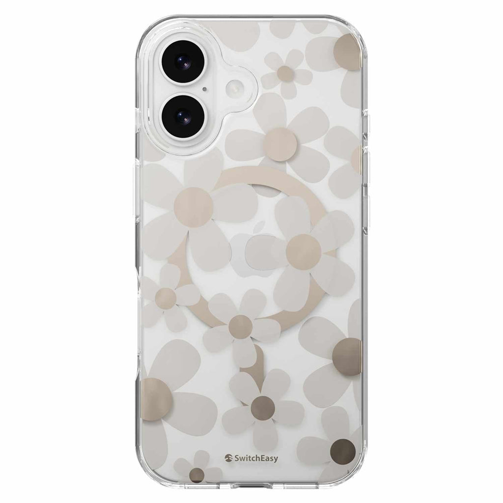 SwitchEasy Fleur 3D MagSafe Case Golden Gray for iPhone 17