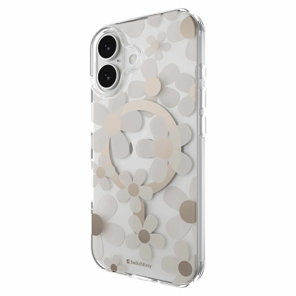 SwitchEasy Fleur 3D MagSafe Case Golden Gray for iPhone 17