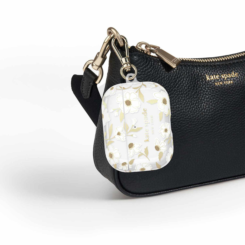 Kate Spade Protective Case with Gold Ring Clip Sunshine Floral for AirPods Pro 3
