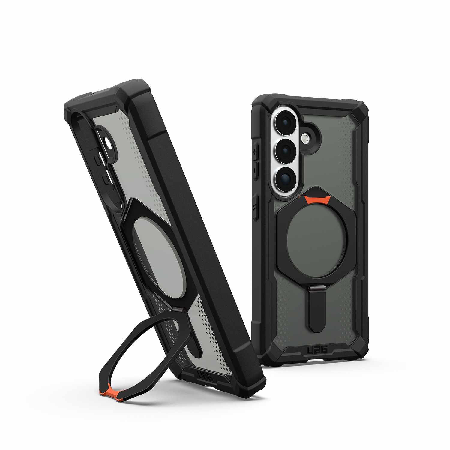 UAG Plasma XTE Rugged Kickstand Case w/Magnets Black/Orange for Samsung Galaxy S26