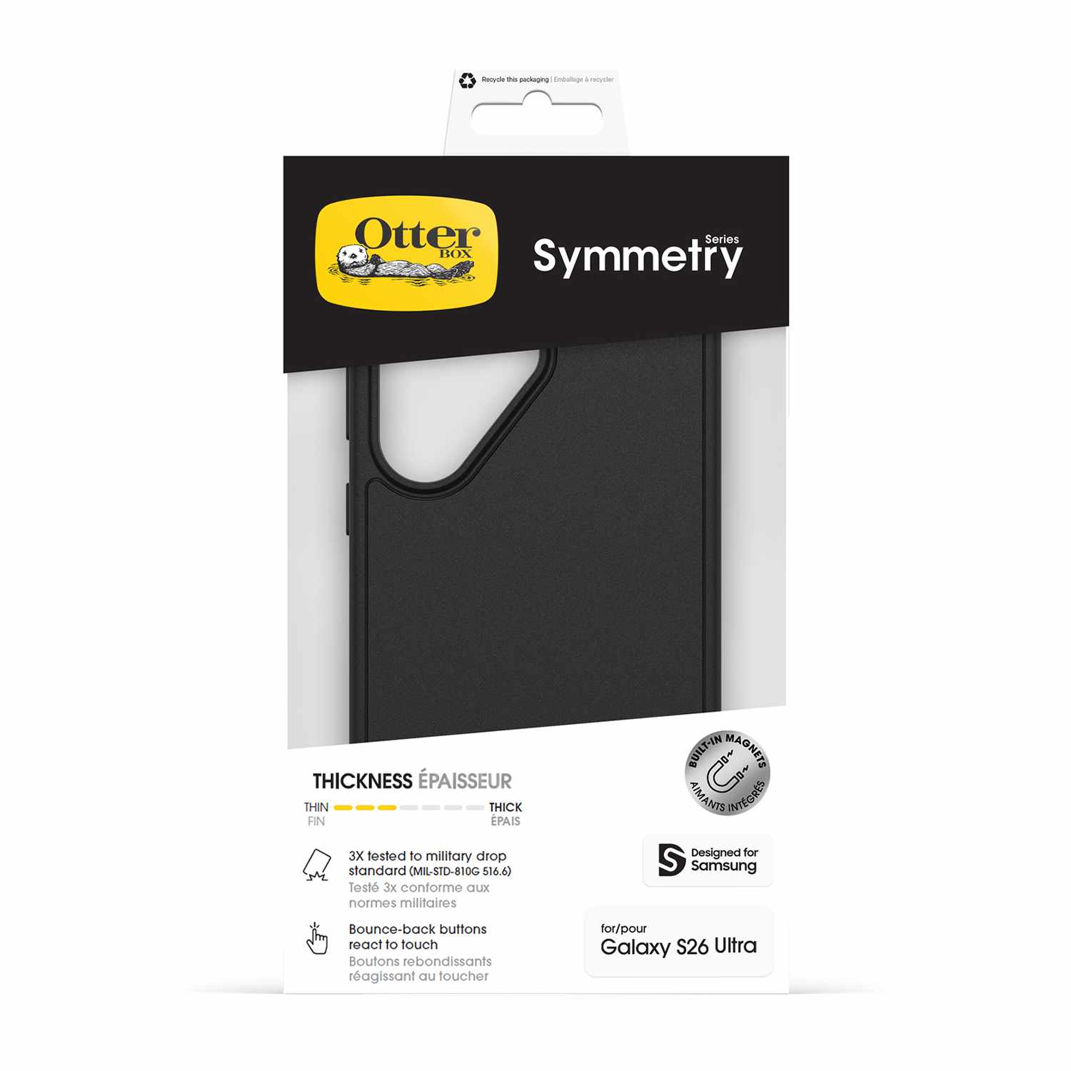 OtterBox Symmetry Case w/Magnets Black for Samsung Galaxy S26 Ultra