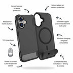 Blu Element Armour Ultra MagSafe w/Kickstand Case Black for iPhone 16