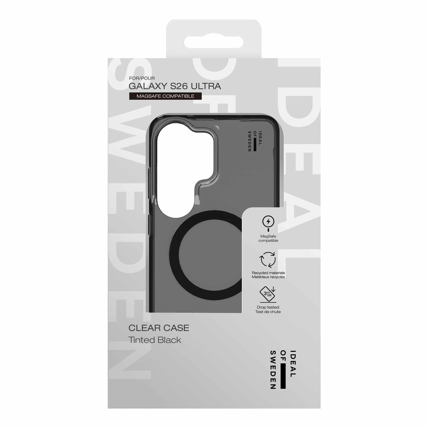 Ideal of Sweden Clear Case w/Magnets Tinted Black for Samsung Galaxy S26 Ultra