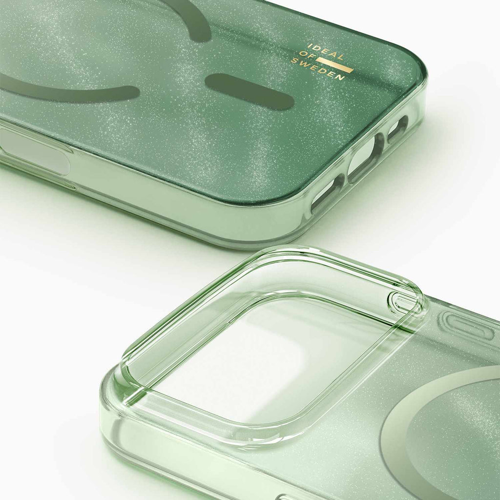Ideal of Sweden Glitter Glow MagSafe Case Sage Green for iPhone 17 Pro Max
