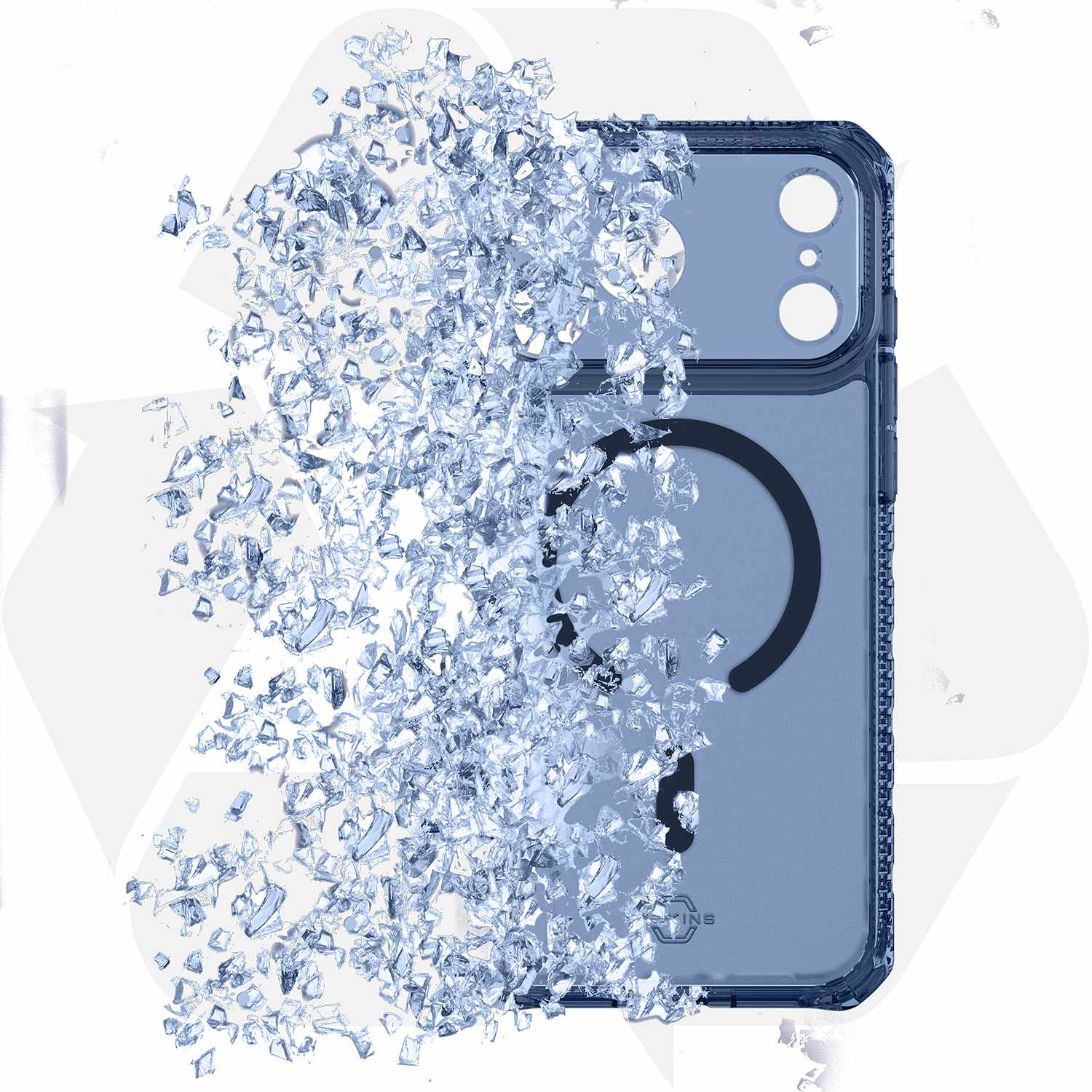 ITSKINS Hybrid_R Vapor MagSafe Case Navy Blue for iPhone 17 Pro Max