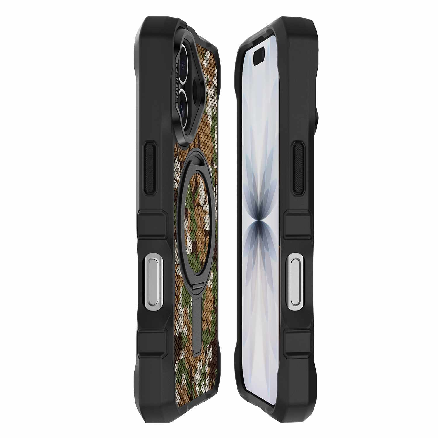 ITSKINS Supreme_R Stand Nylon MagSafe Case Camouflage Green for iPhone 17