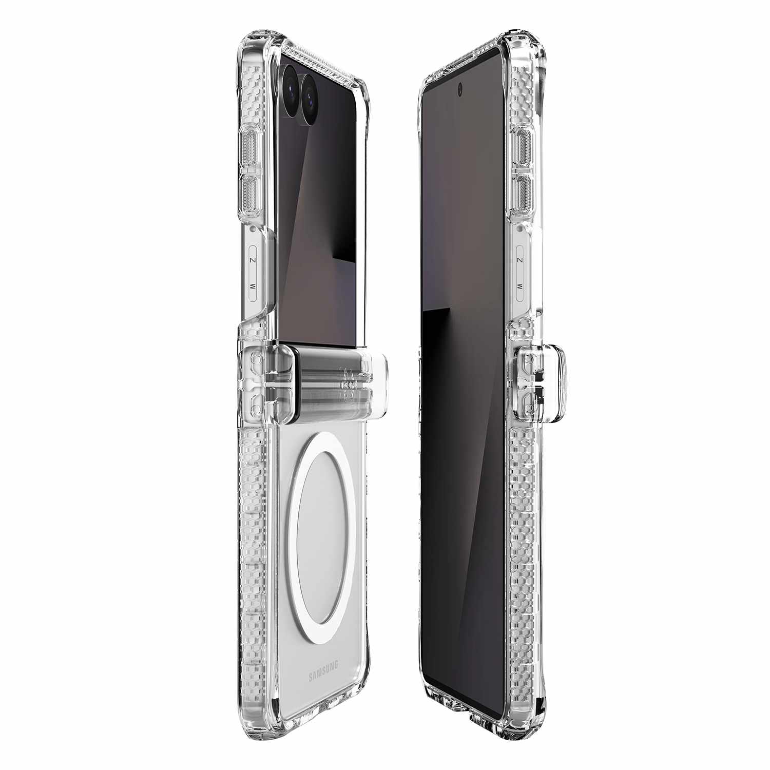ITSKINS Hybrid_R Hinge Clear w/Magnets Case for Samsung Galaxy Z Flip8