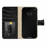 Ideal of Sweden Magnet Wallet MagSafe Case Black Croco for iPhone 18 Pro/17 Pro