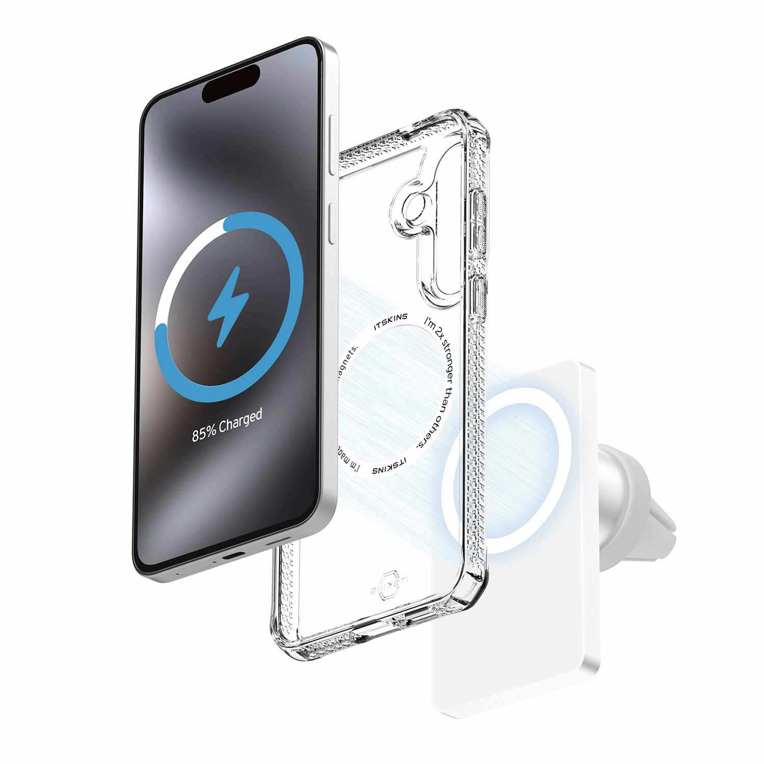ITSKINS Hybrid_R Clear Case w/Magnets for Samsung  Galaxy S26 FE/Galaxy S25 FE