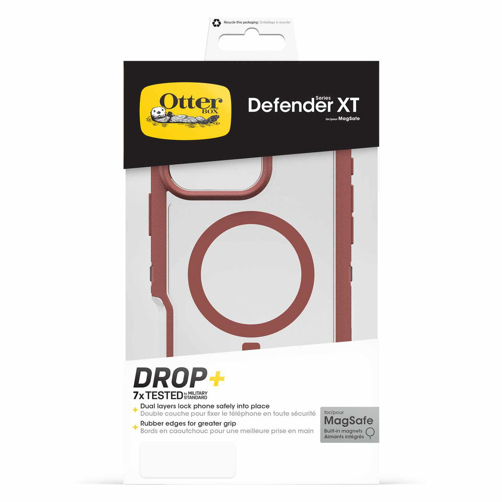 OtterBox Defender XT Clear Pro Case Brick Red Clear for iPhone 16 Pro Max