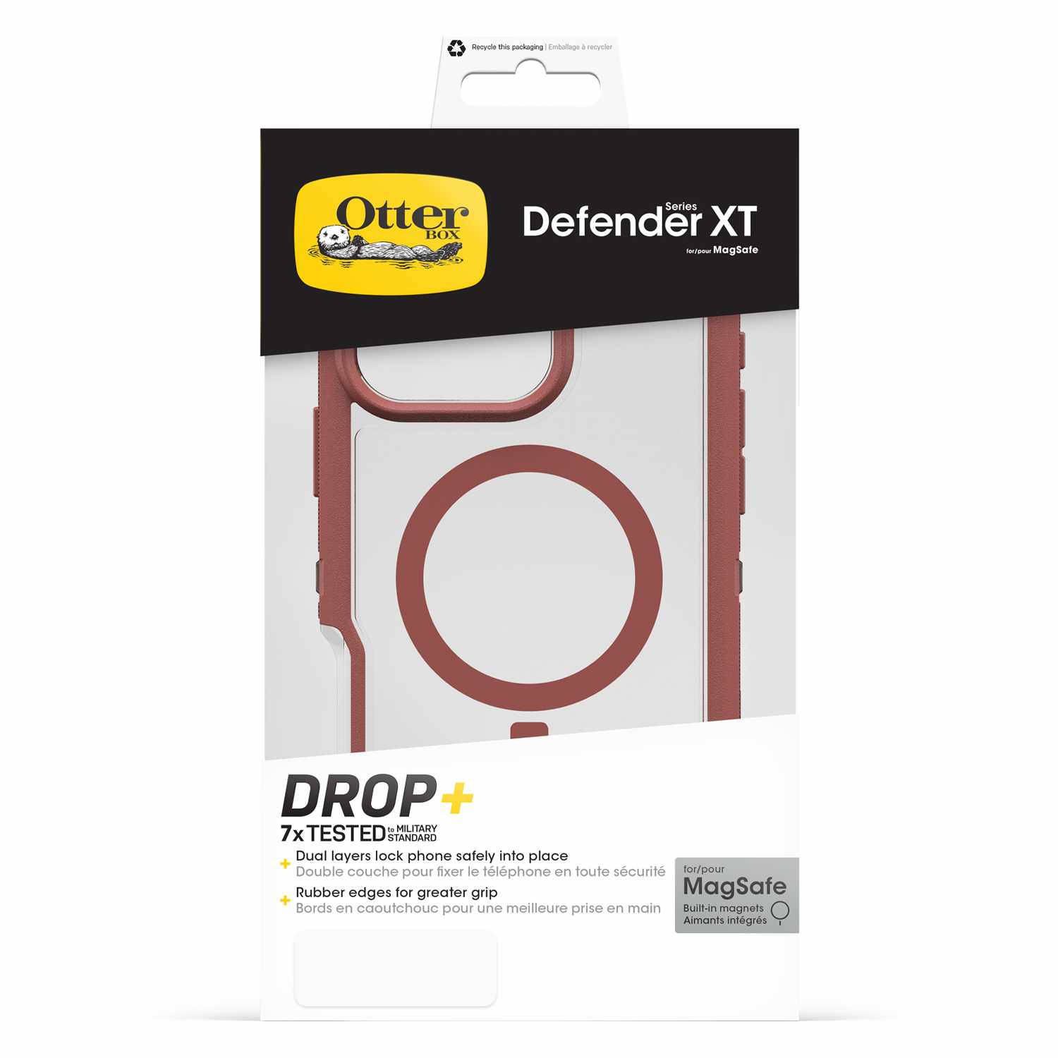 OtterBox Defender XT Clear Pro Case Brick Red Clear for iPhone 16 Pro Max