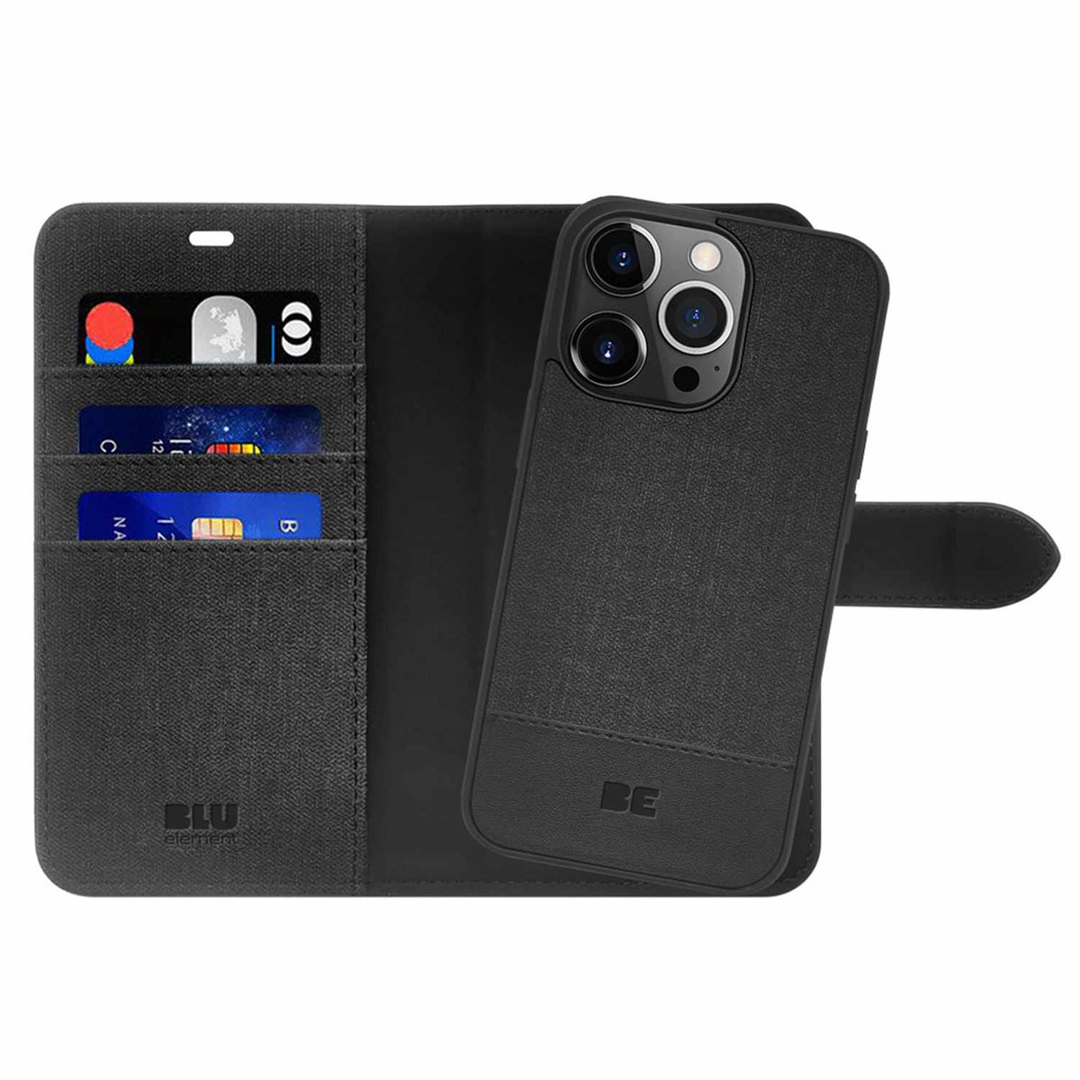 Blu Element Folio 2-in-1 Case Black for iPhone 16 Pro Max