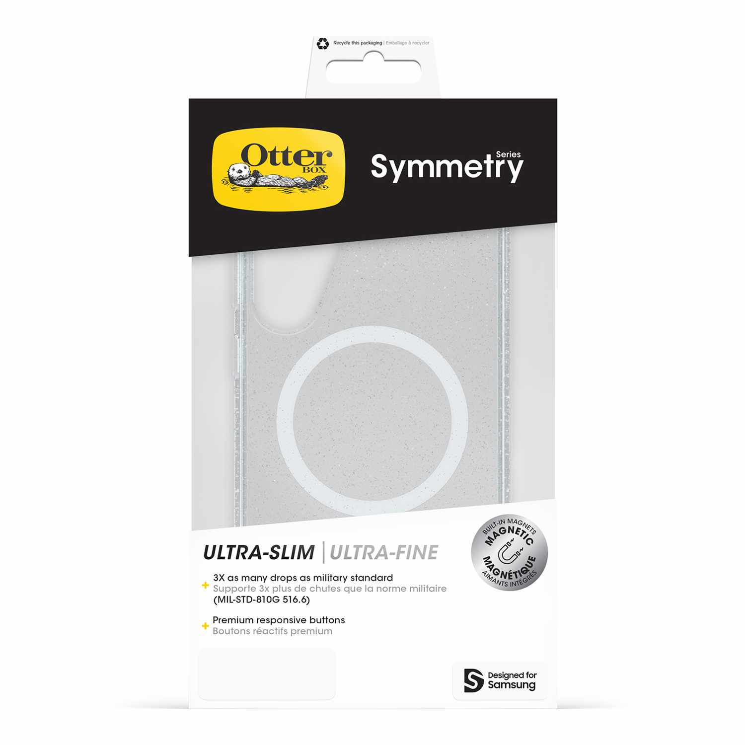 OtterBox Symmetry Clear Case w/Magnets Stardust with Blue Tint for Samsung Galaxy S25+