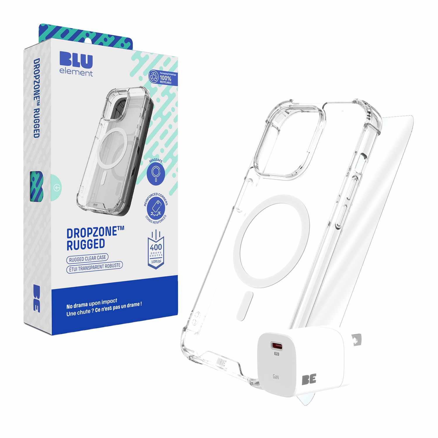 Blu Element Total Protection MagSafe Bundle for iPhone 17e/16e/14/13