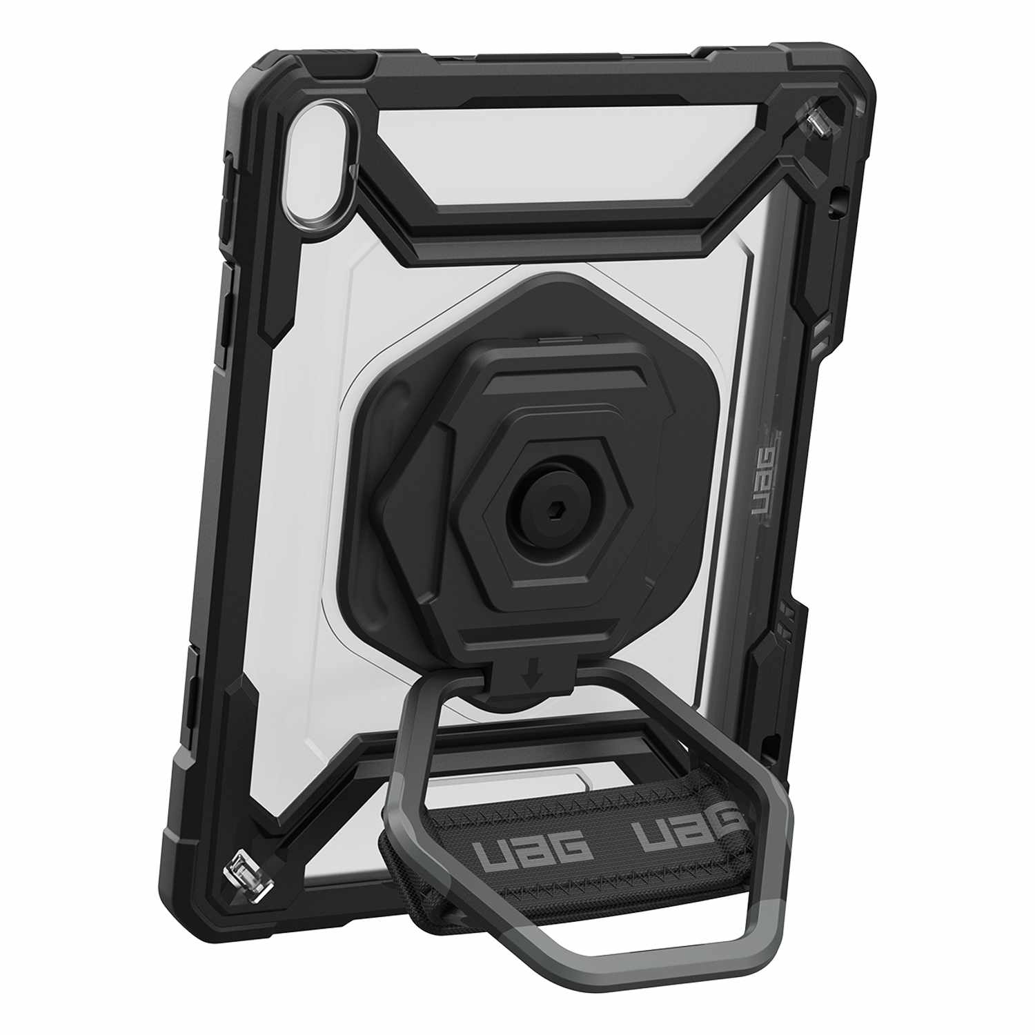 UAG Plasma Rugged Case w/Rotating Handstrap BULK Ice/Black for iPad 11 2025 (11th Gen)/iPad 10.9 2022 (10th Gen) - GekkoTech