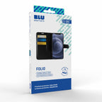 Blu Element Vegan Leather Folio Wallet Case Black for iPhone 16 Black