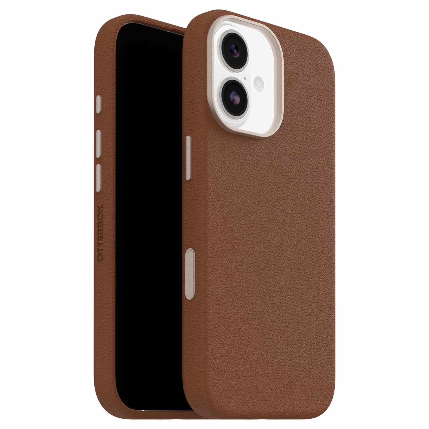 OtterBox Symmetry Cactus Leather MagSafe Case w/Camera Control Dessert Saddle (Brown) for iPhone 17