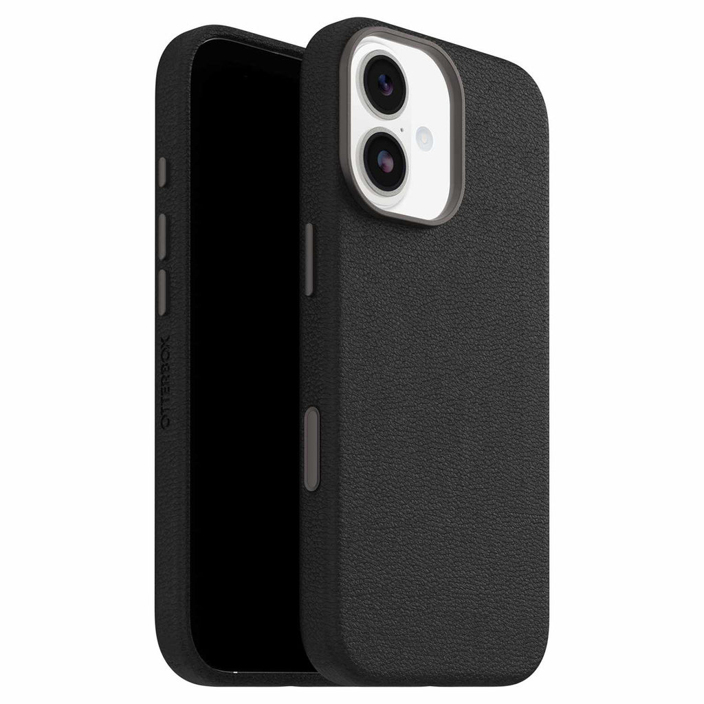 OtterBox Symmetry Cactus Leather MagSafe Case w/Camera Control Noir Ash (Black) for iPhone 17