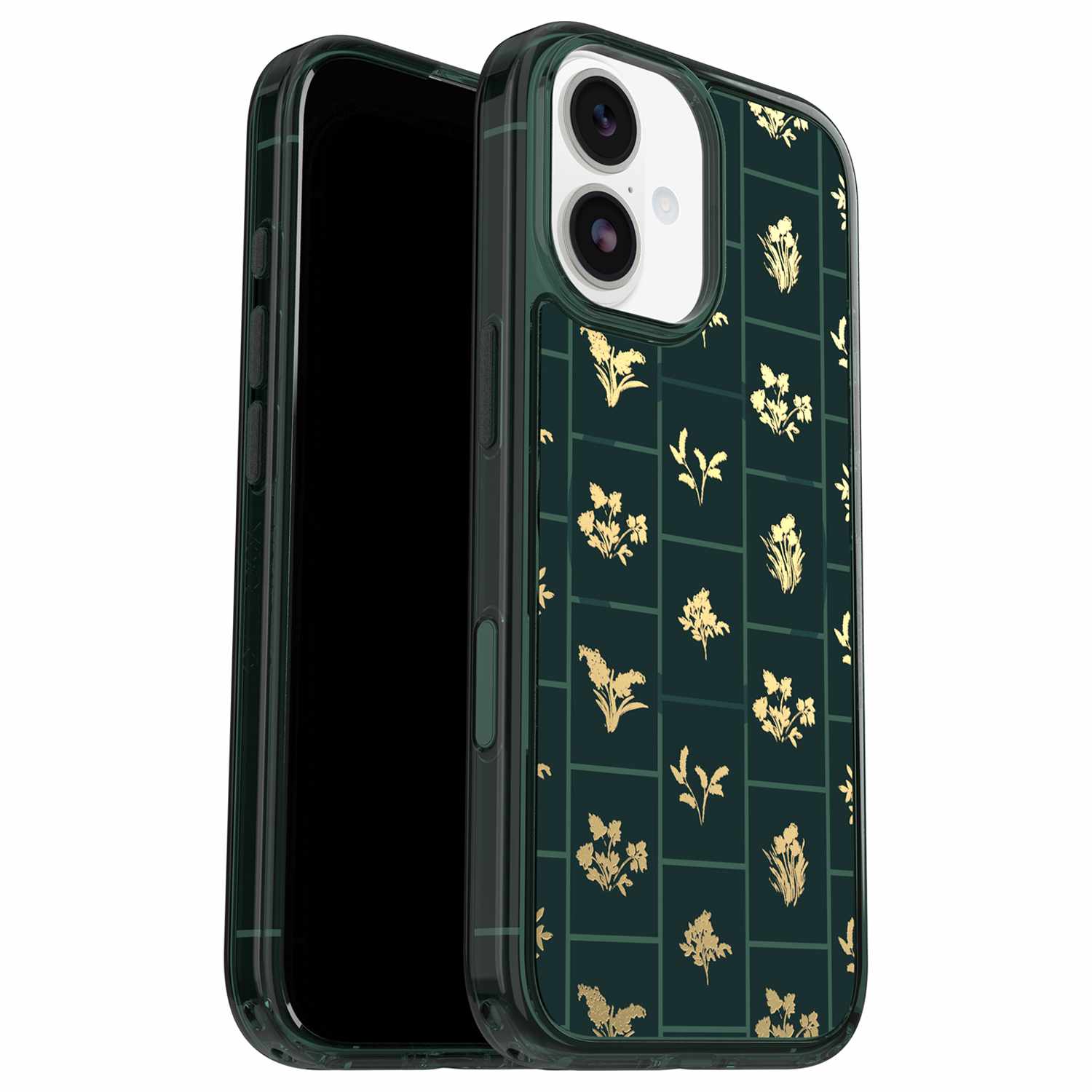OtterBox Symmetry Clear MagSafe Case w/Camera Control Golden Bloom (Green) for iPhone 17