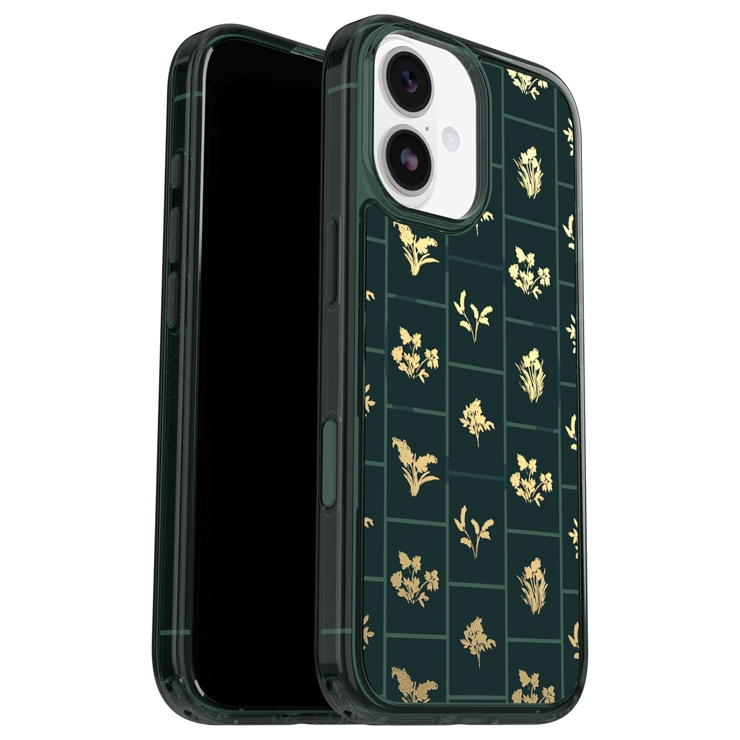 OtterBox Symmetry Clear MagSafe Case w/Camera Control Golden Bloom (Green) for iPhone 17