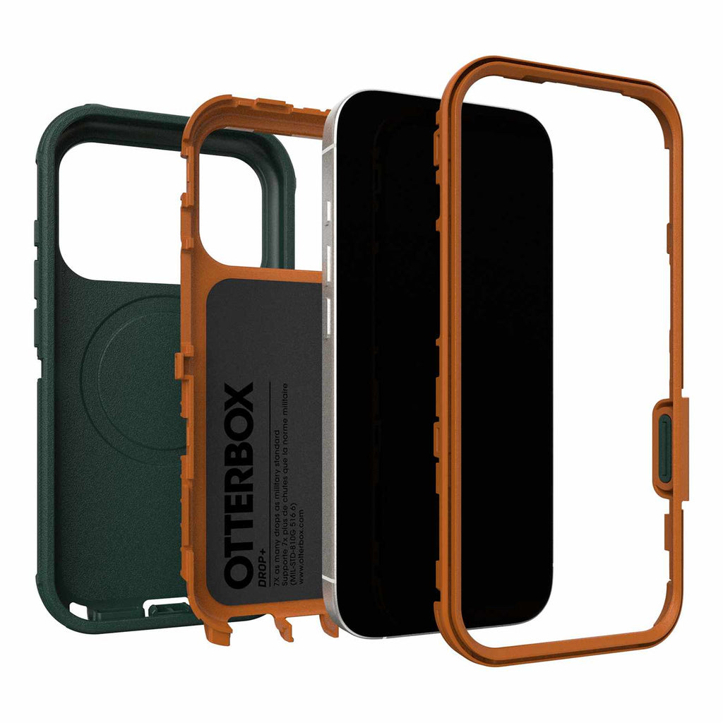 OtterBox Defender Pro MagSafe Case w/Camera Control Coopersmith (Green) for iPhone 17 Pro