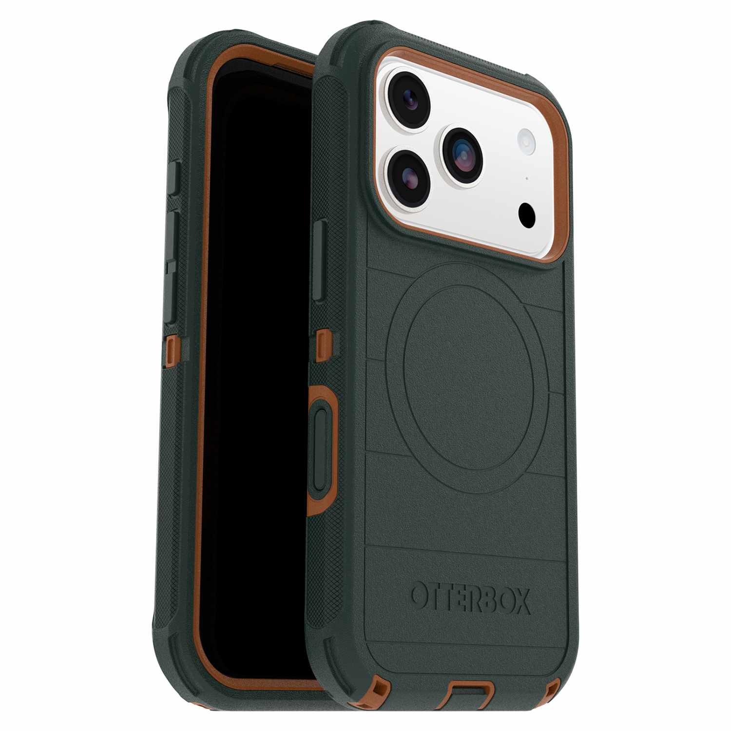 OtterBox Defender Pro MagSafe Case w/Camera Control Coopersmith (Green) for iPhone 17 Pro