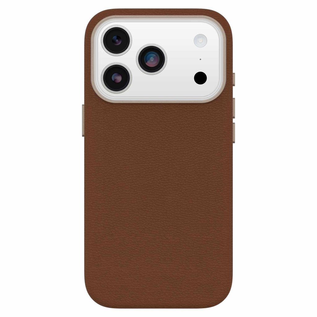 OtterBox Symmetry Cactus Leather MagSafe Case w/Camera Control Dessert Saddle (Brown) for iPhone 17 Pro