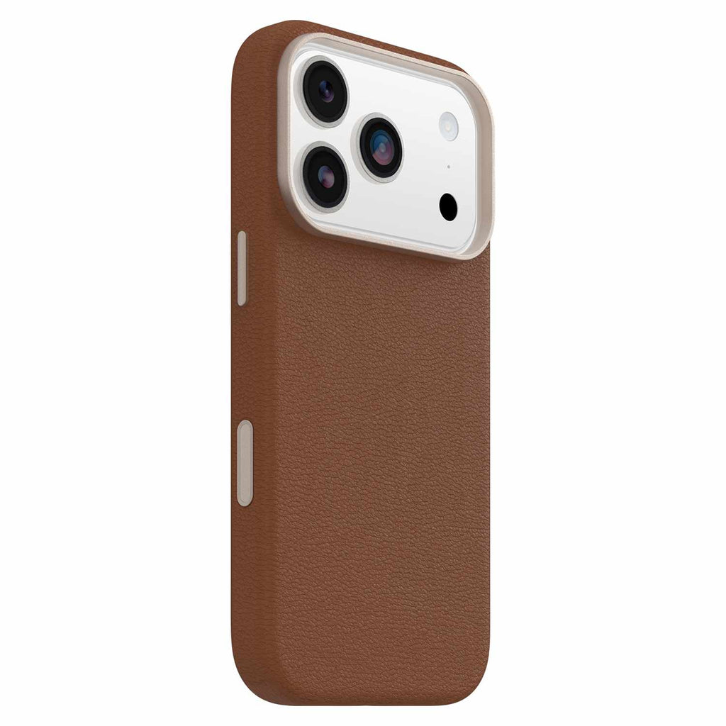 OtterBox Symmetry Cactus Leather MagSafe Case w/Camera Control Dessert Saddle (Brown) for iPhone 17 Pro