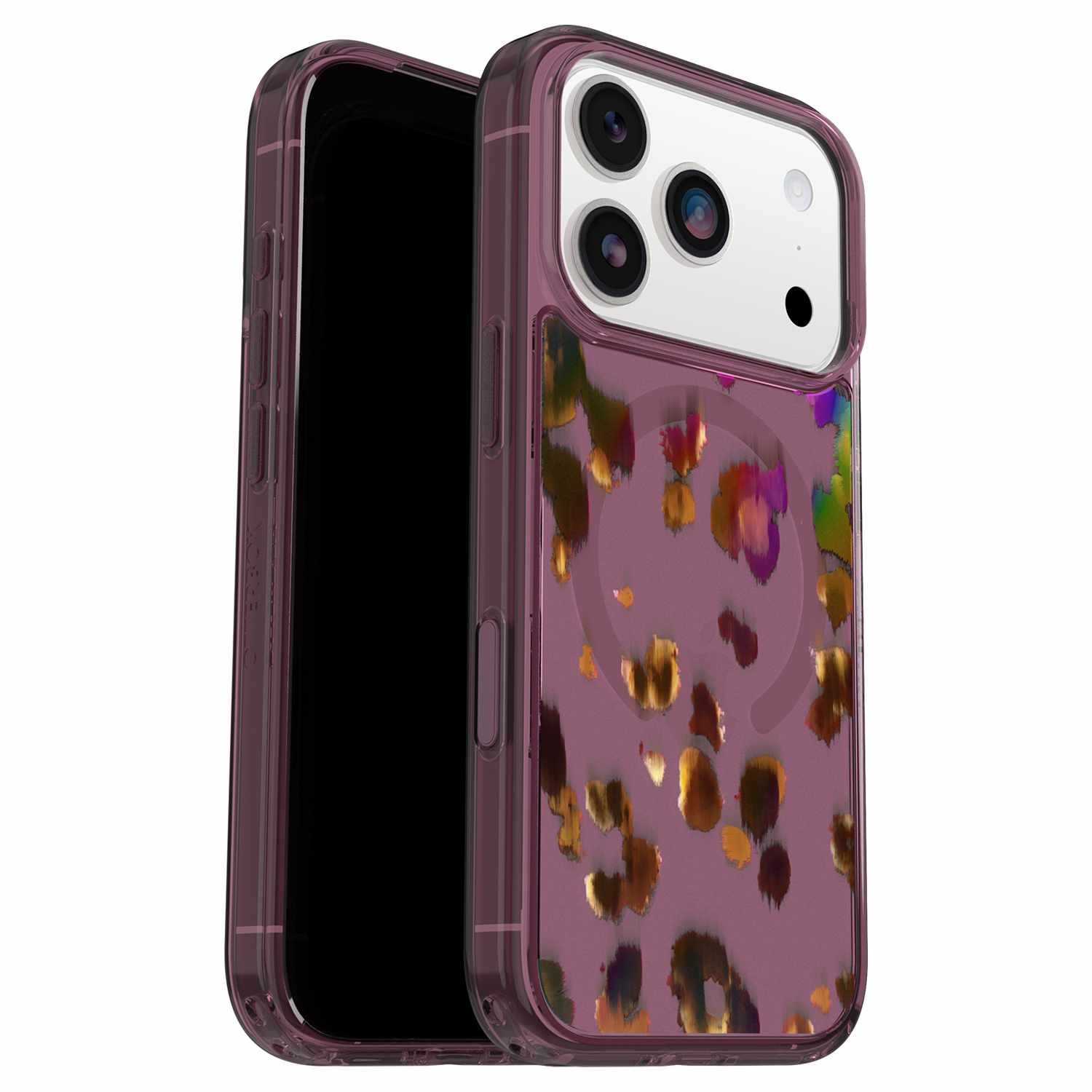 OtterBox Symmetry Clear MagSafe Case w/Camera Control Leopard Shift (Pink) for iPhone 17 Pro