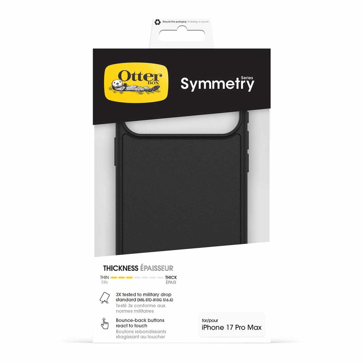 OtterBox Symmetry MagSafe Case w/Camera Control Black for iPhone 18 Pro Max/17 Pro Max in Bulk Packaging