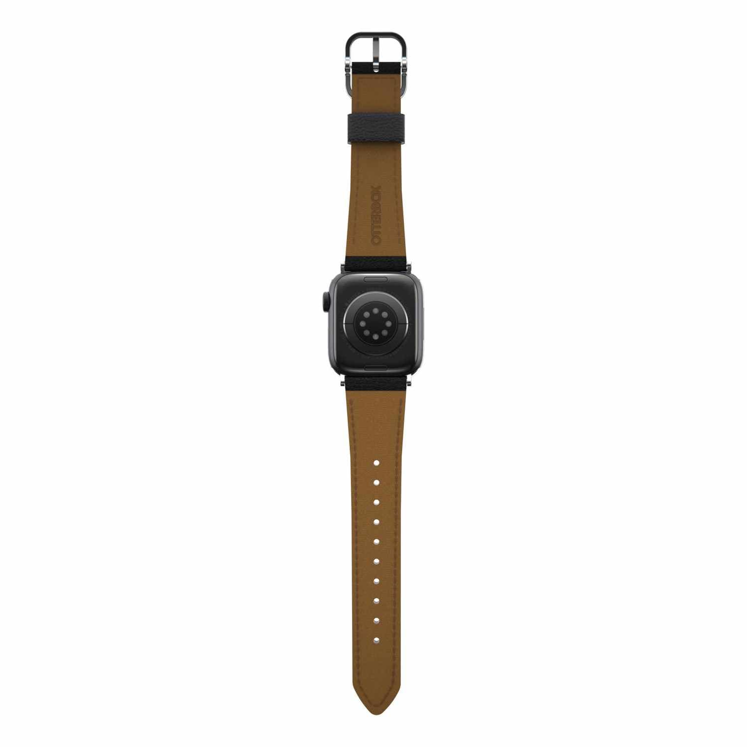 OtterBox Symmetry Cactus Leather Watch Band Noir Ash for Apple Watch 45/44/42 mm