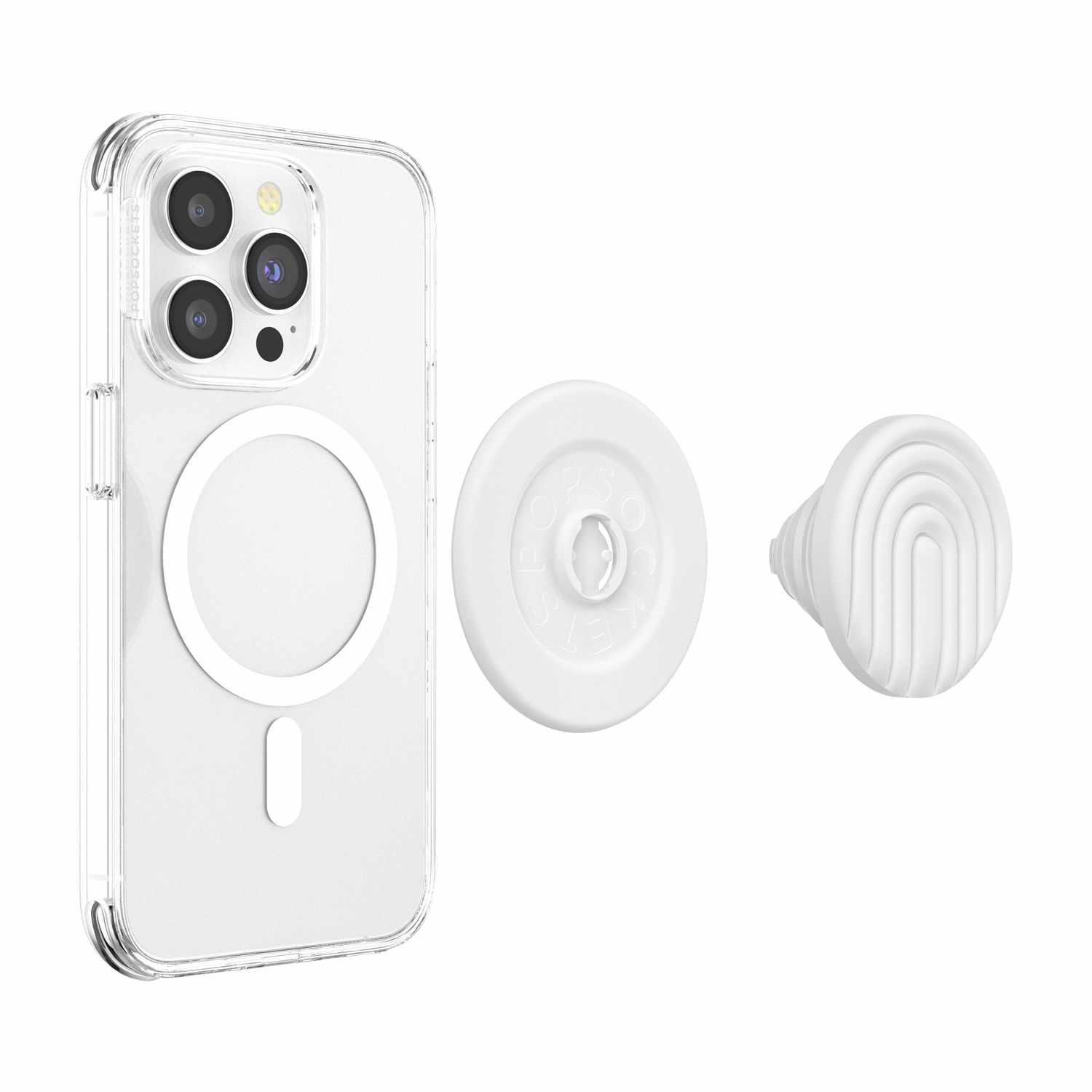 PopSockets PopGrip for MagSafe Round with Adapter Ring Curves Coconut Creme - GekkoTech