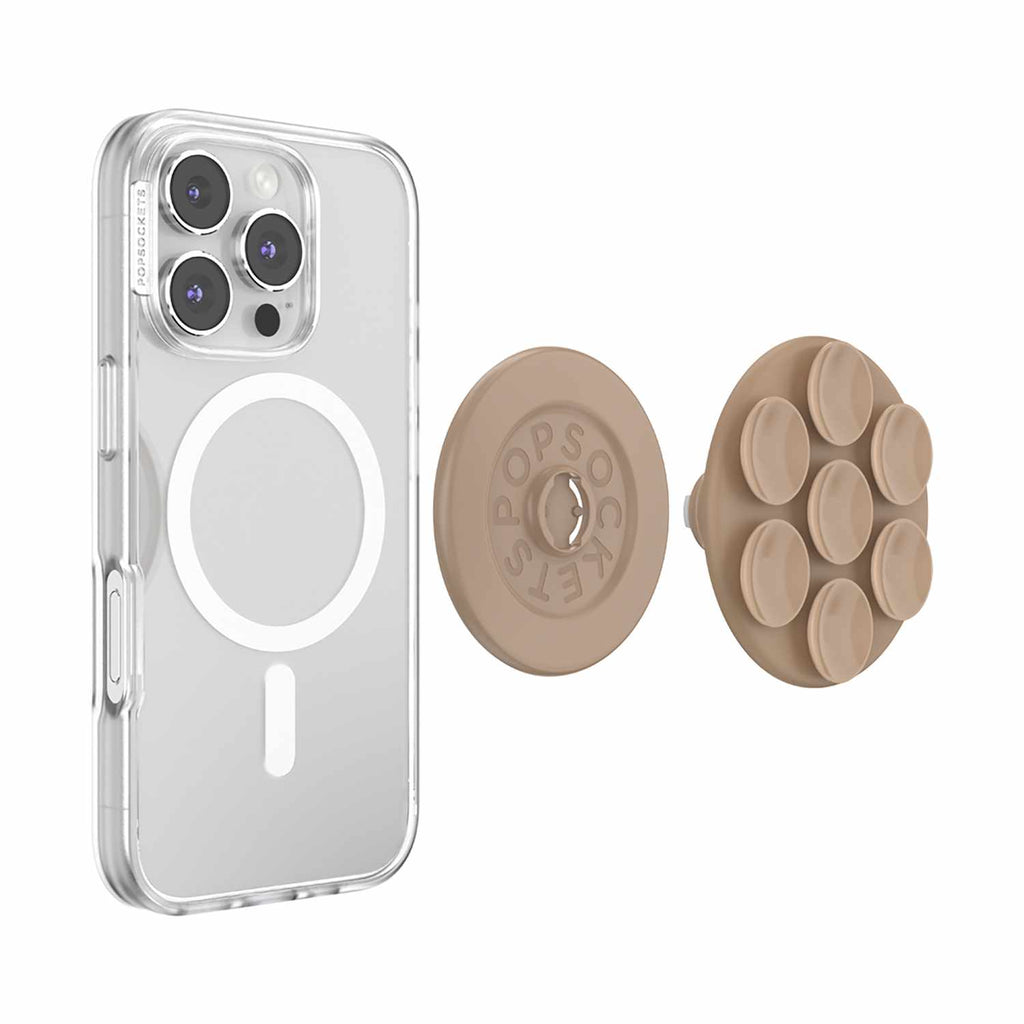 PopSockets PopGrip Suck-Up for MagSafe Round with Adapter Latte