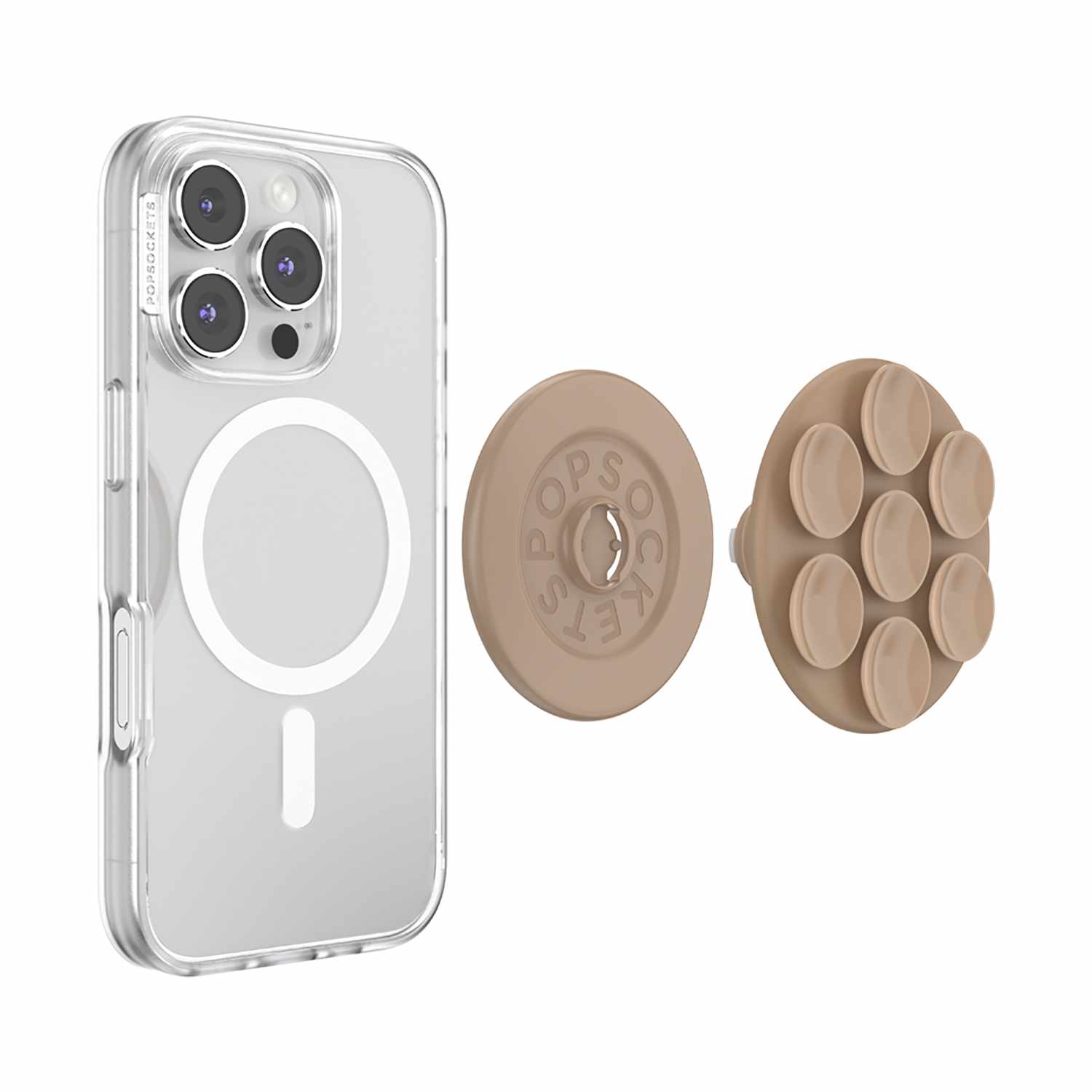 PopSockets PopGrip Suck-Up for MagSafe Round with Adapter Latte
