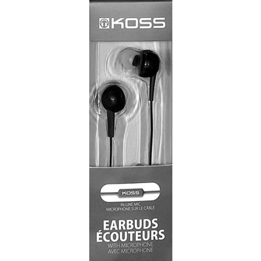 Koss Earbud KEB6 In Ear with Enhanced Driver & Mic Black 3.5mm