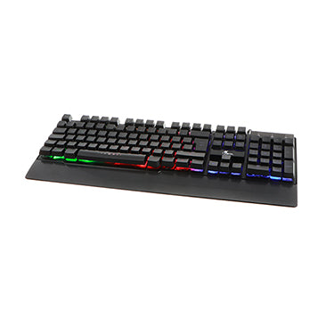 Xtech Gaming Keyboard Armiger Wired USB Multicolour LED Backlit 104 Keys 12 Multimedia Keys Integrated Palm Rest - Black