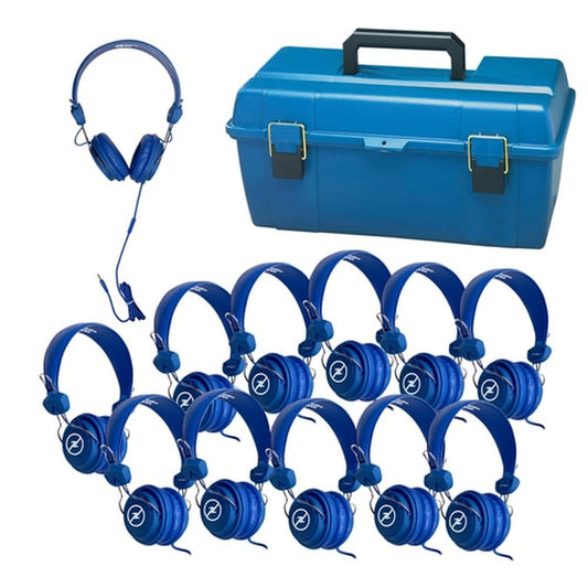 HamiltonBuhl Lab Pack 12 Blue Headsets Favoritz with Mic & CC - GekkoTech