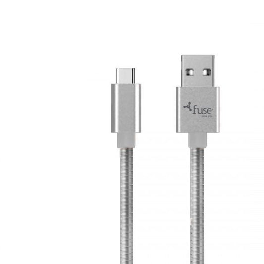 Fuse Charge & Sync USB-C to USB-A Metal 3ft - Silver