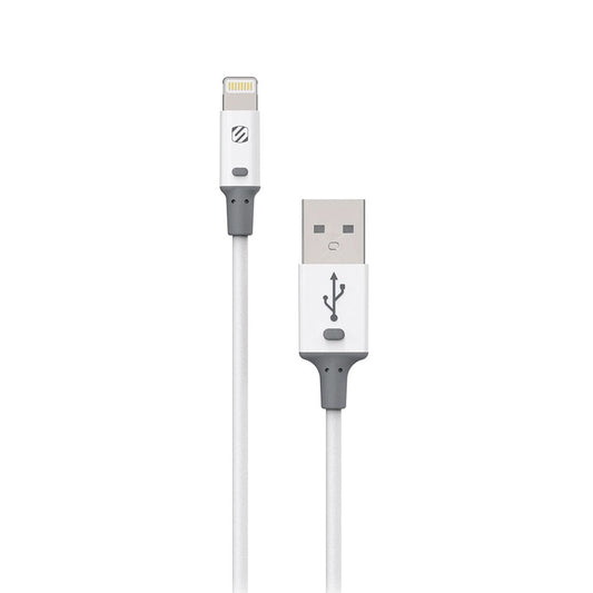 Scosche Charge & Sync Lightning MFI to USB-A Cable Strikeline 3ft White StrikeLINE