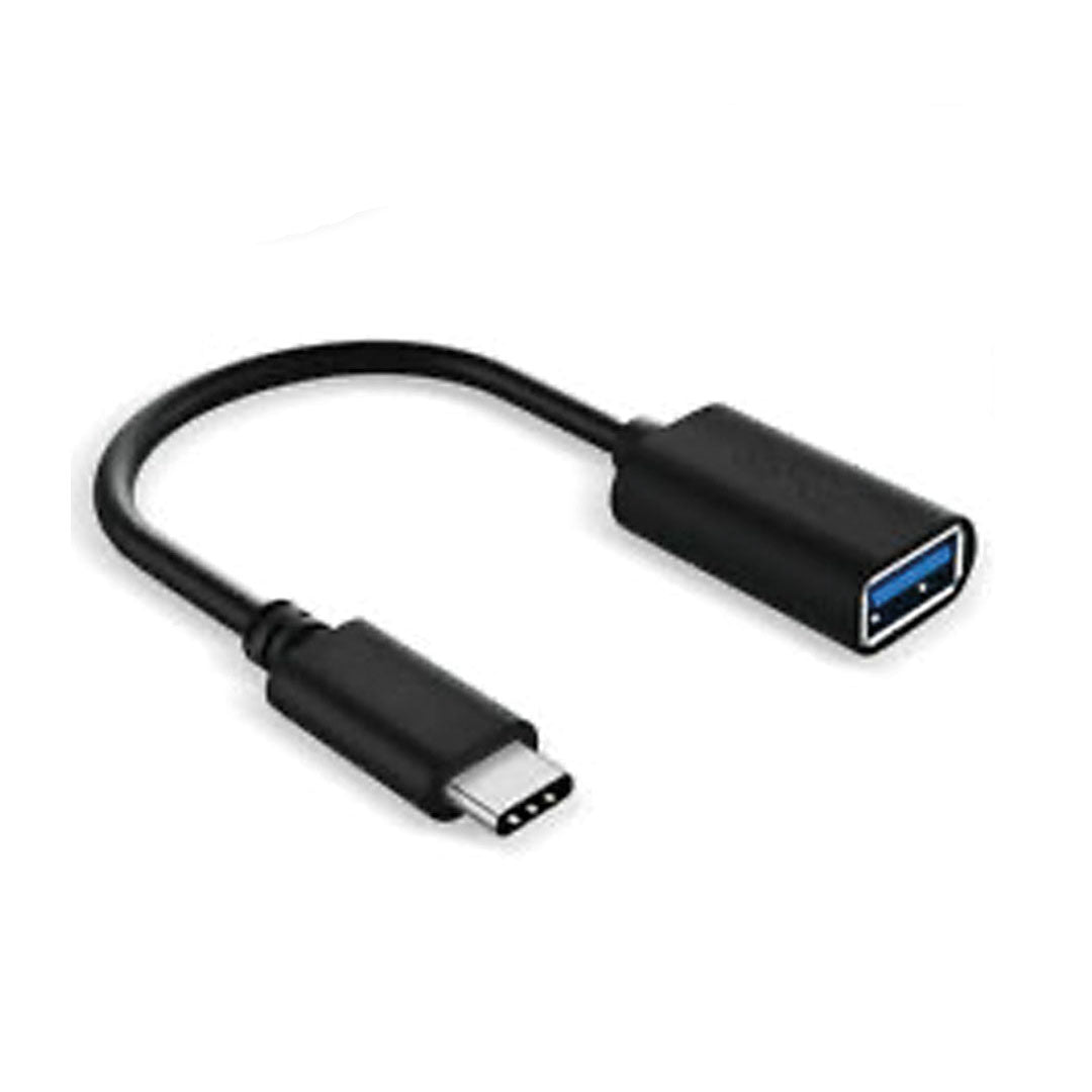 Scosche Charge & Sync USB-C to USB-A Female Cable Adapter 6In 5Gbps StrikeLINE Black