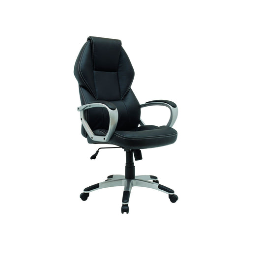 Xtech Office Chair Montpellier Executive with Arm Rests - Wheels with Chrome Base & Foot Rest Tilt 14° Height Adjustment High Quality Black