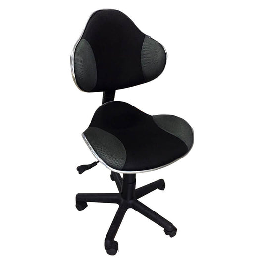 Xtech Office Chair Cloth Modern Style with Wheels Tilt 17° & Pneumatic Height Adjustment 2 Tone Black & Grey
