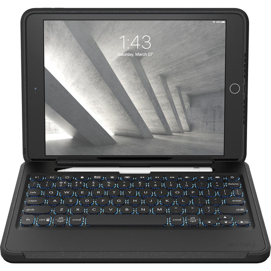 Zagg iPad 10.2 (7th-9th Gen) 2019-2021/Pro 10.5/Air 10.5 (3rd Gen) Rugged Book Detachable Backlit Keyboard Case
